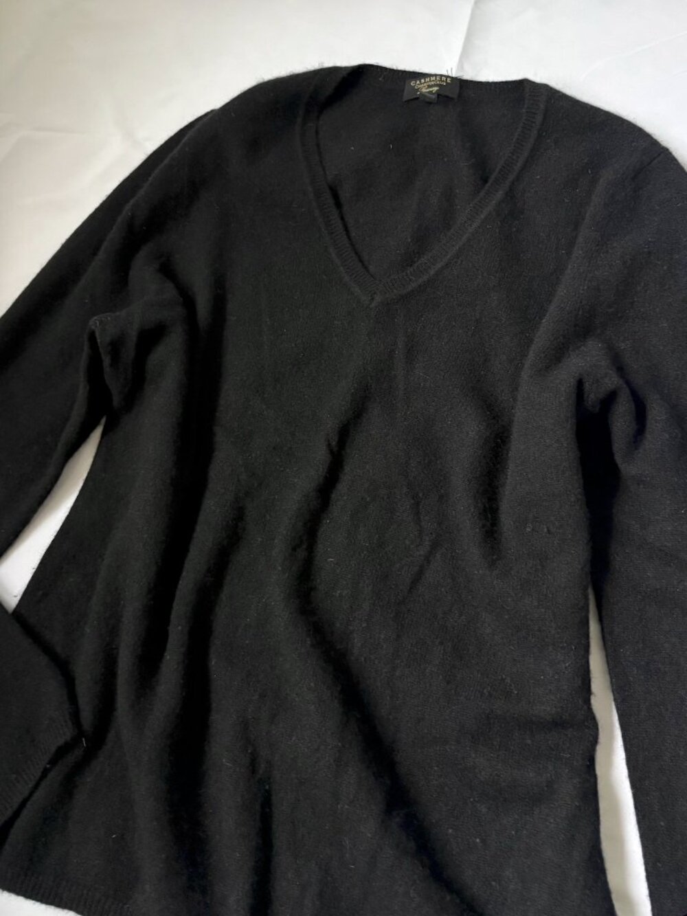 Cashmere Charter Club Luxury Women's Black 100% Cashmere VNeck Sweater | Size XL